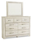 Bellaby  Panel Headboard With Mirrored Dresser And Chest