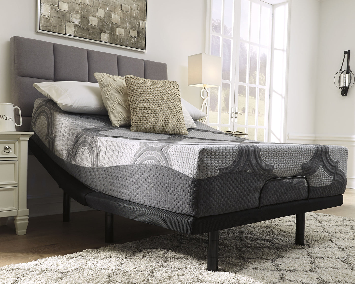 12 Inch Ashley Hybrid  Adjustable Base And Mattress