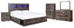 Drystan  Bookcase Bed With 4 Storage Drawers With Mirrored Dresser And 2 Nightstands