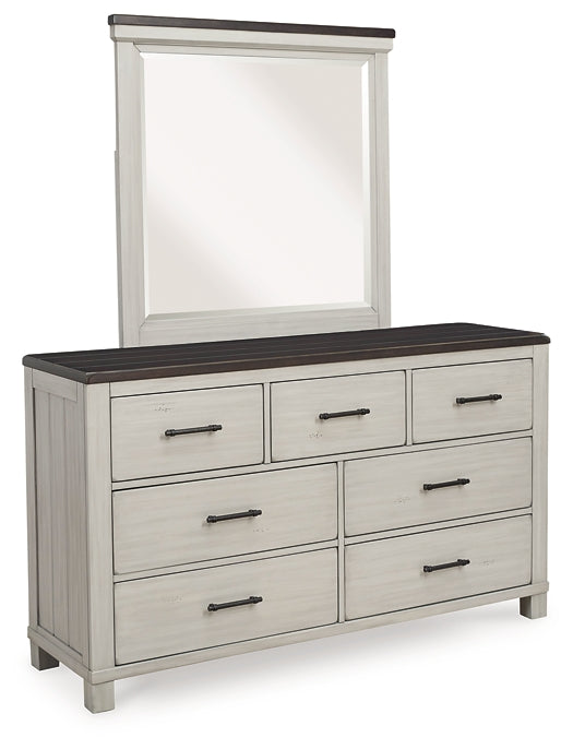 Darborn California  Panel Bed With Mirrored Dresser, Chest And 2 Nightstands