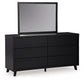 Danziar  Panel Headboard With Mirrored Dresser, Chest And Nightstand