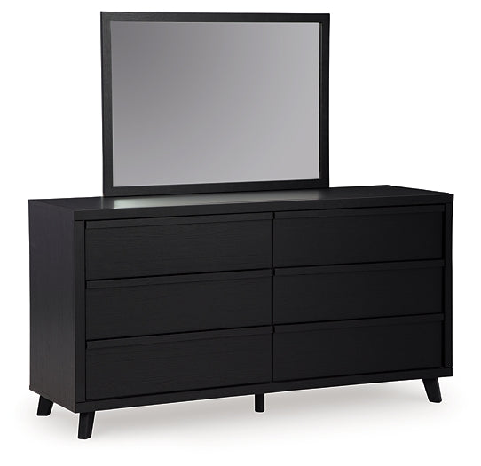 Danziar  Panel Bed With Mirrored Dresser, Chest And 2 Nightstands