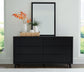 Danziar  Panel Bed With Mirrored Dresser, Chest And Nightstand