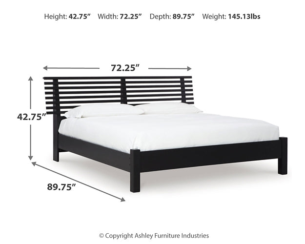 Danziar  Panel Bed With Mirrored Dresser