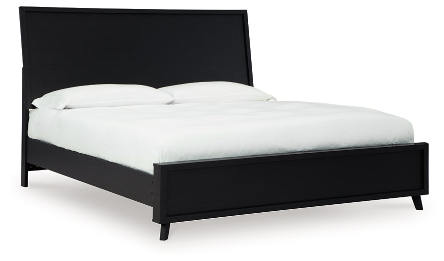 Danziar  Panel Bed With Mirrored Dresser, Chest And 2 Nightstands