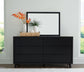 Danziar  Panel Bed With Mirrored Dresser, Chest And 2 Nightstands