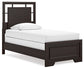 Covetown  Panel Bed With Mirrored Dresser, Chest And 2 Nightstands