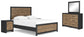 Vertani  Panel Bed With Mirrored Dresser And 2 Nightstands