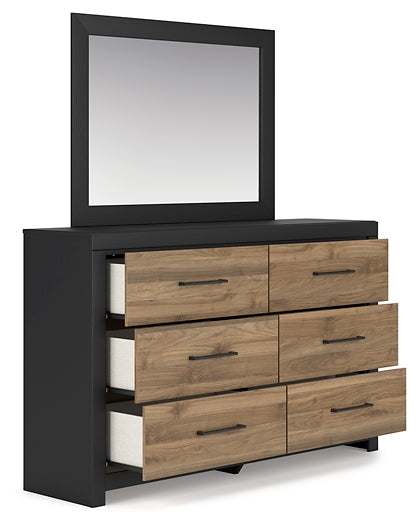 Vertani  Panel Bed With Mirrored Dresser, Chest And Nightstand