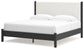 Cadmori  Upholstered Panel Bed With Mirrored Dresser, Chest And 2 Nightstands