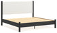 Cadmori  Upholstered Panel Bed With Mirrored Dresser, Chest And 2 Nightstands