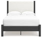 Cadmori  Upholstered Panel Bed With Mirrored Dresser And 2 Nightstands