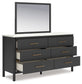 Cadmori  Upholstered Panel Bed With Mirrored Dresser And 2 Nightstands