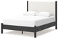 Cadmori  Upholstered Panel Bed With Mirrored Dresser And 2 Nightstands