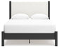 Cadmori  Upholstered Panel Bed With Mirrored Dresser And 2 Nightstands