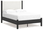 Cadmori  Upholstered Panel Bed With Mirrored Dresser, Chest And Nightstand