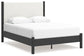 Cadmori  Upholstered Panel Bed With Mirrored Dresser, Chest And Nightstand