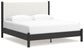 Cadmori  Upholstered Panel Bed With Mirrored Dresser And Nightstand