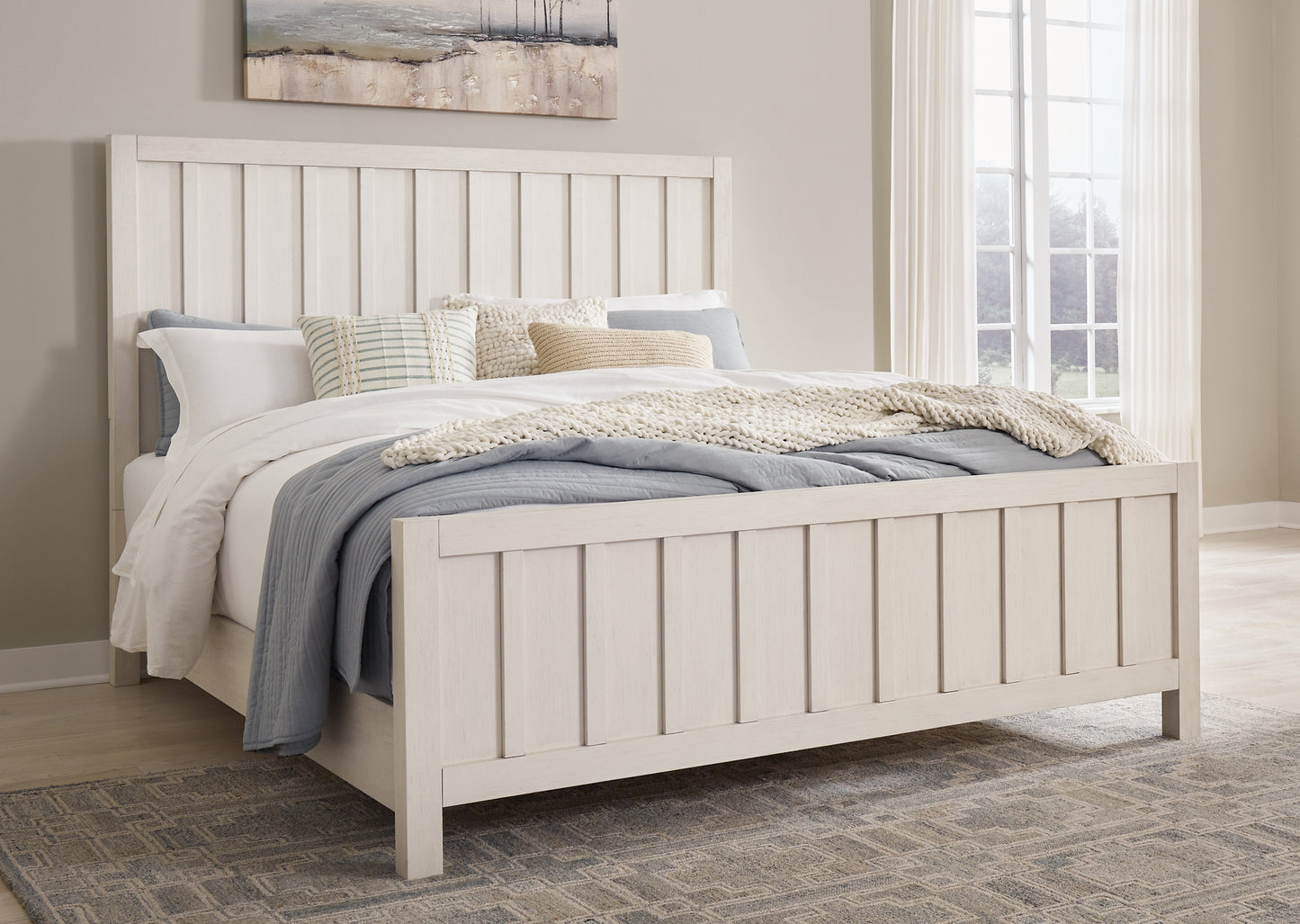 Shaybrock  Panel Bed With Mirrored Dresser