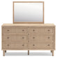 Cielden  Panel Headboard With Mirrored Dresser