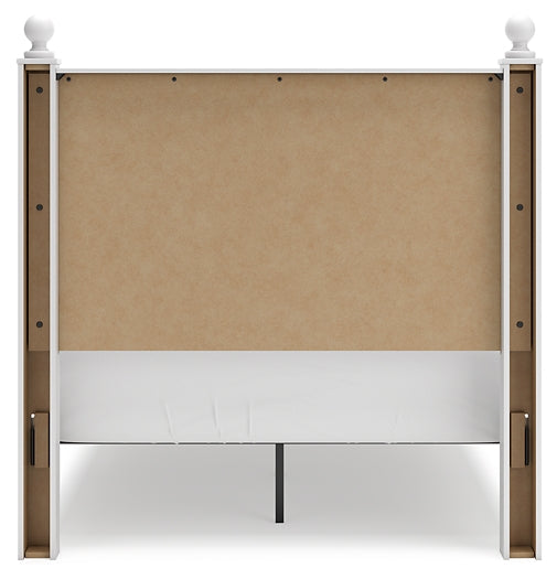 Mollviney  Panel Bed With Mirrored Dresser