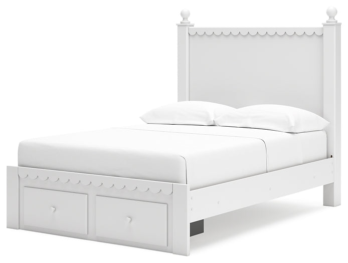 Mollviney  Panel Storage Bed With Mirrored Dresser