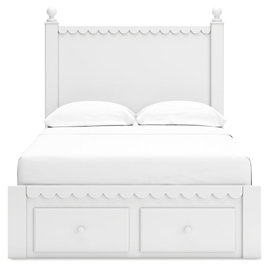 Mollviney  Panel Storage Bed With Mirrored Dresser