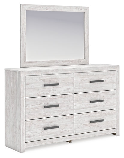 Cayboni  Panel Bed With Mirrored Dresser