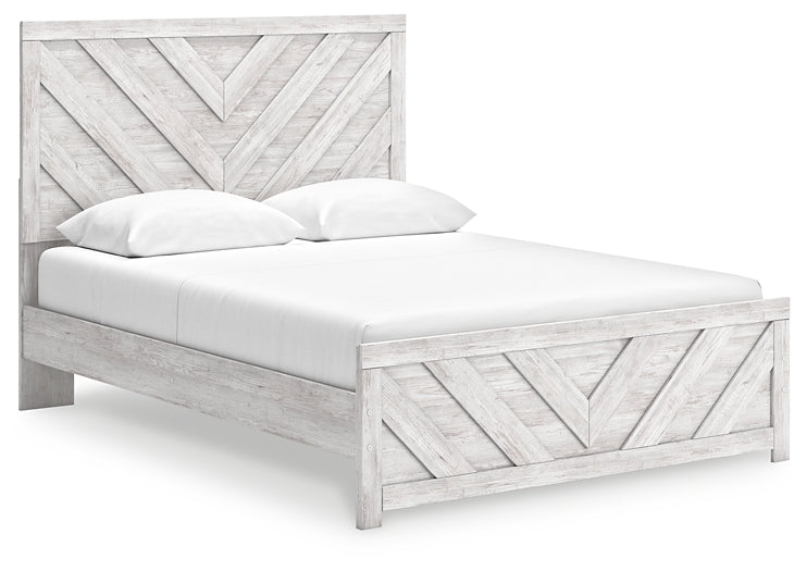 Cayboni  Panel Bed With Mirrored Dresser