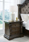 Maylee  Upholstered Bed With Mirrored Dresser, Chest And 2 Nightstands