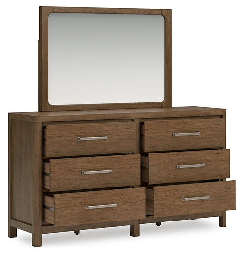 Cabalynn California  Panel Bed With Storage With Mirrored Dresser