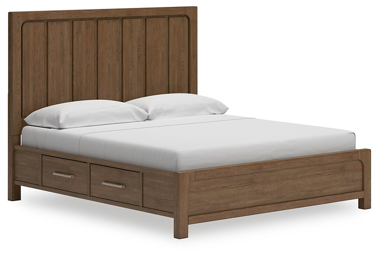 Cabalynn California  Panel Bed With Storage With Mirrored Dresser