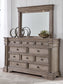 Blairhurst  Panel Bed With Mirrored Dresser