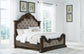 Maylee California  Upholstered Bed With Mirrored Dresser And Nightstand