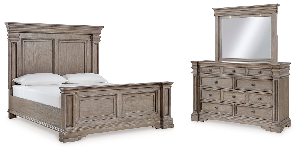 Blairhurst  Panel Bed With Mirrored Dresser