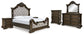 Maylee California  Upholstered Bed With Mirrored Dresser, Chest And 2 Nightstands