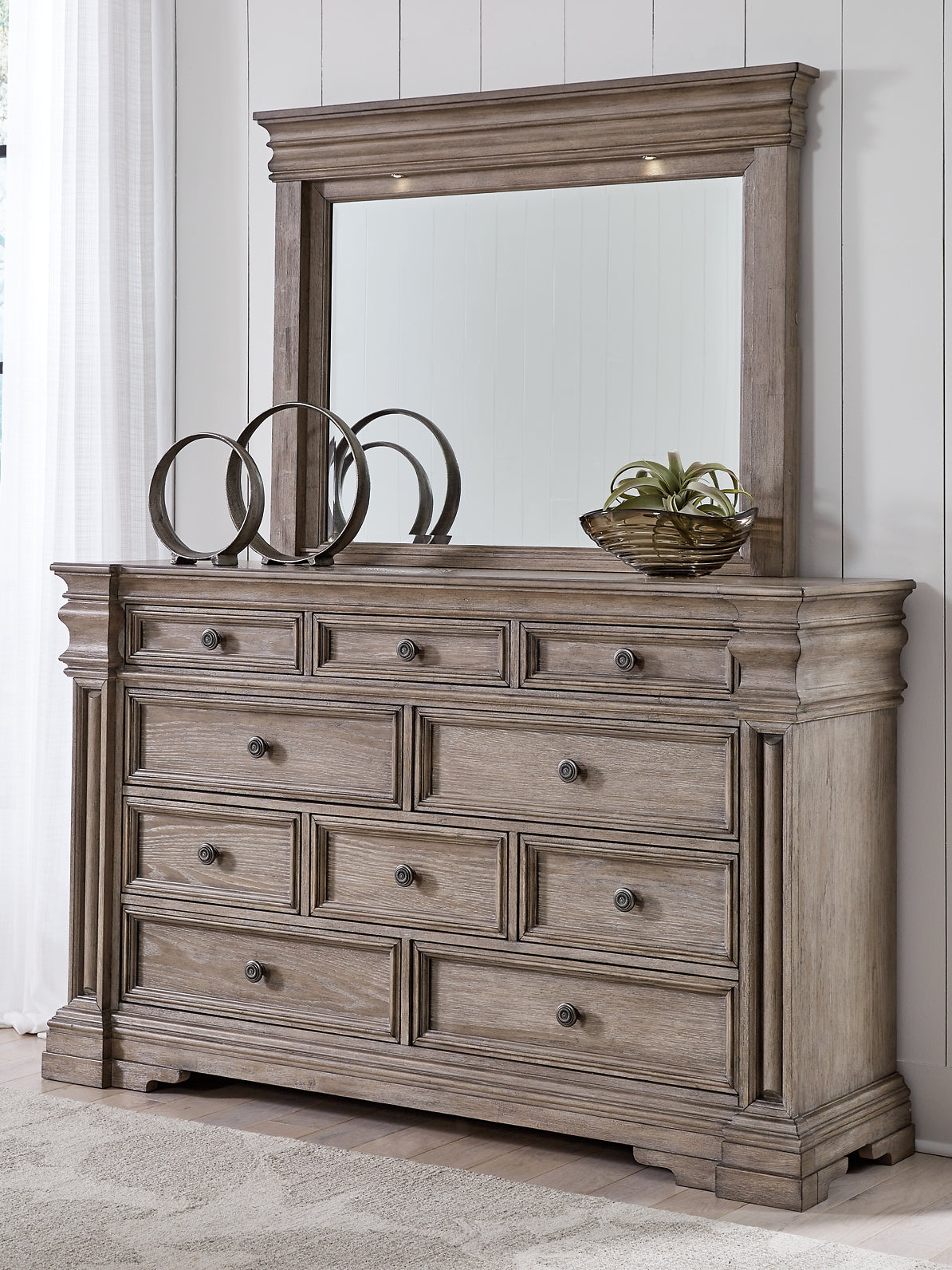 Blairhurst  Panel Bed With Mirrored Dresser And Nightstand