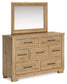 Galliden  Panel Bed With Mirrored Dresser, Chest And 2 Nightstands