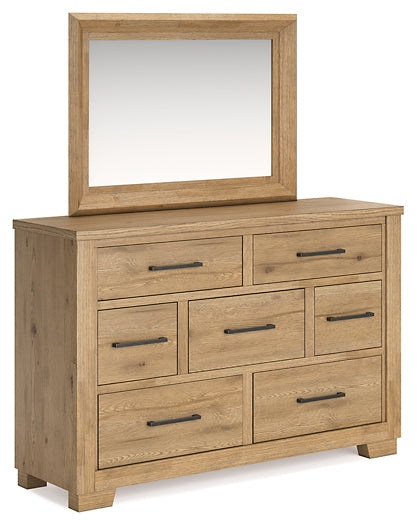 Galliden California  Panel Bed With Mirrored Dresser And Nightstand