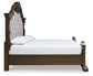 Maylee  Upholstered Bed With Mirrored Dresser