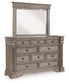 Blairhurst California  Panel Bed With Mirrored Dresser, Chest And 2 Nightstands