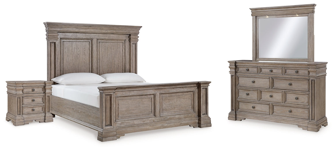 Blairhurst California  Panel Bed With Mirrored Dresser, Chest And 2 Nightstands