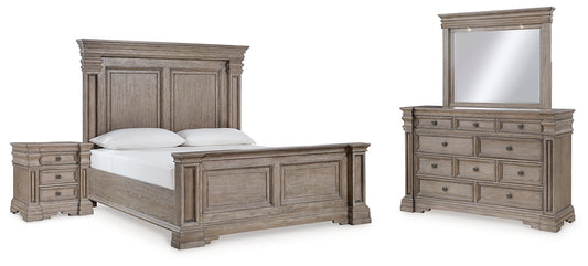 Blairhurst California  Panel Bed With Mirrored Dresser And Nightstand