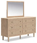 Cielden  Panel Bed With Mirrored Dresser And Nightstand