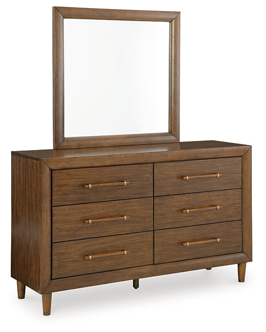 Lyncott California  Upholstered Bed With Mirrored Dresser, Chest And 2 Nightstands