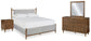 Lyncott  Upholstered Bed With Mirrored Dresser And Nightstand