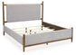 Lyncott  Upholstered Bed With Mirrored Dresser And Nightstand