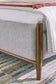 Lyncott California  Upholstered Bed With Mirrored Dresser And Nightstand