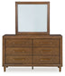 Lyncott  Upholstered Bed With Mirrored Dresser