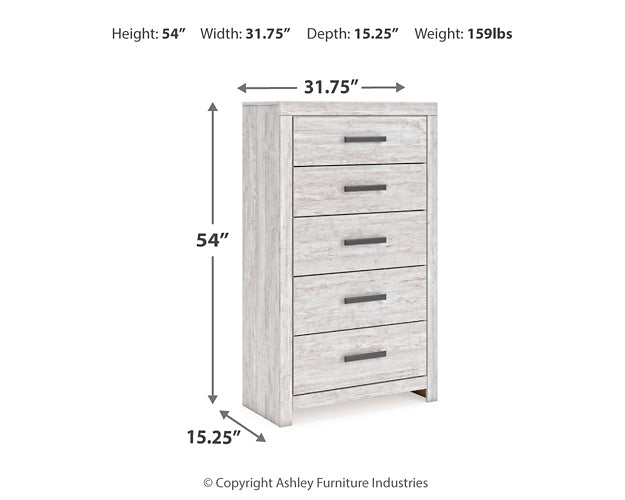 Cayboni  Panel Bed With Mirrored Dresser And Chest